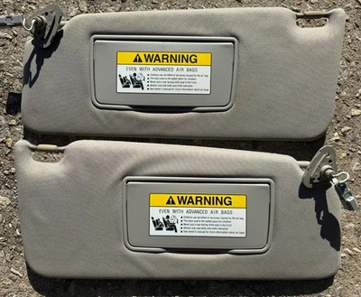 Acura MDX 2007-2012 Driver & Passenger Light Gray Sun Visors Lighted Sun Shades - Image 1 of 3