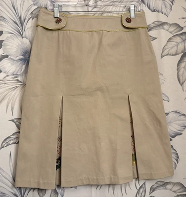 Cynthia Steffe Women's Stretch Beige A line w/Inverted Front Pleats Size 6 - Image 1 of 4