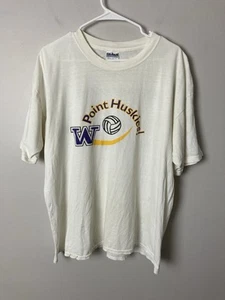 Vintage Washington Huskies Volleyball Men's XL White 90s Y2K Shirt - Picture 1 of 12