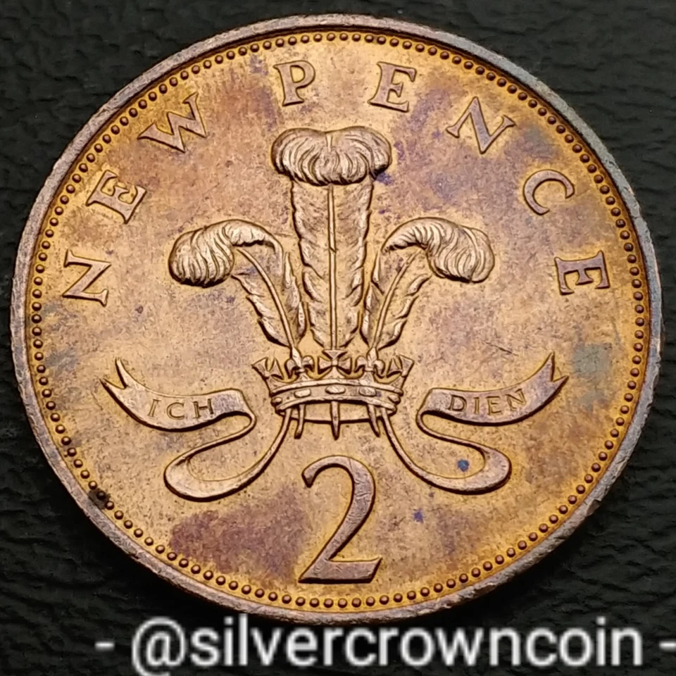 Great Britain 🇬🇧 UK 2 New Pence 1979. KM#916. Two Cents coin. Welsh Plumes.  - Image 1 of 4