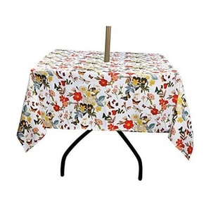 Spring Bloom Botanical Print Outdoor Tablecloth Water Resistant Spillproof - Picture 1 of 8