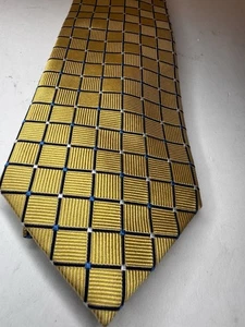 Cravatta Jos A Bank collezione esecutiva 58” giallo assegno geometrico 100% seta - Foto 1 di 5