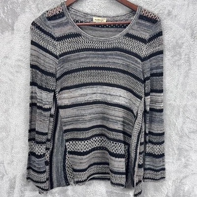 Suéter Boho One World Mujer Punto Pointelle Rayas Talla PM Indie Festival Artístico Foto 1 de 4