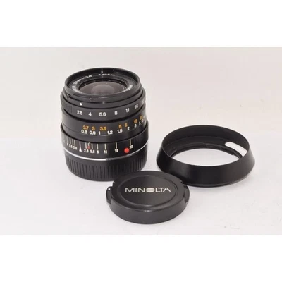 Minolta M ROKKOR 28mm F2 8 Lens for CLE Japan with Hood Great Glass Shielded - Image 1 of 4