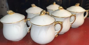 SET of 6 POT De CREME Shafford Japan Golden Heirloom Collection 1950's DESSERT - Picture 1 of 7