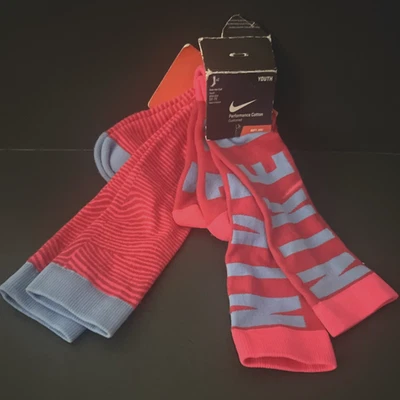 Meias femininas tamanho 5Y-7Y NIKE Crew 2 PARES DESEMPENHO ACOLCHOADO - Imagem 1 de 4