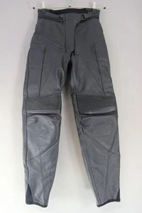 ALPINESTARS STELLA BLACK LEATHER BIKER TROUSERS WITH CE KNEE ARMOUR: SIZE 4-6 - Picture 1 of 3