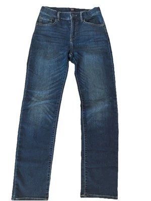 Pantalones de mezclilla Gap jóvenes niños talla 16 regular elásticos rectos azules con cintura ajustable Foto 1 de 4