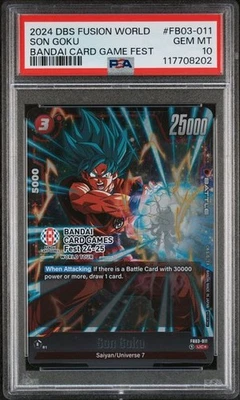 Son Goku Bandai Card Game Fest Promo FB03-011 PSA 10 Gem Mint Dragon Ball Fusion - Image 1 of 2