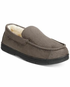 $98 Club Room Men Gray Moccasin Slip-On Memory Foam Faux-Fur Slippers Shoe 8-9 M - Picture 1 of 2