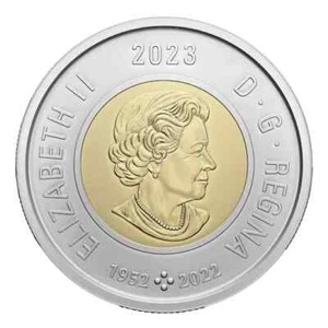 2023 CANADA 2$ TWO DOLLAR - TOONIE - BU « In Memory of the Queen 1952-2022 » - Picture 1 of 2