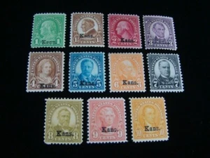 Juego U.S. Scott #658-668 MLH O.G. Sobreimpresiones Kansas $216,25 SCV ¡Bonito! - Imagen 1 de 2