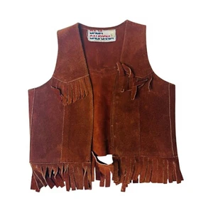 Baja California Suede Fringe Vest Western Style Made in Mexico Size S - Picture 1 of 6