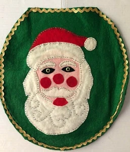 Vintage Leewards Weihnachten Santa Toilettensitzbezug Set Filz RETRO fertig - Bild 1 von 7