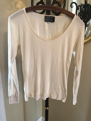 Top De Colección SEDAS DE INVIERNO Colección Imperial Pino Blanco Co Marfil L/S Cuello Redondo M Foto 1 de 4