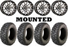 Kit 4 Moose Switchback Tires 28X10-14 On High Lifter Hl21 Machined Wheels Hp1k