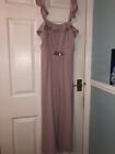 New Look Pink Jumpsuit, Frilled Straps And Gold Detail On Waist Size 10