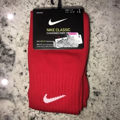 Nike Classic Cushioned Knee High Red Socks Womens 4-6 - Image 1 of 4