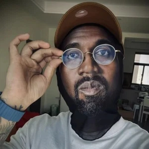 Máscara de celebridades Kanye West cara completa hip-hop super estrella simulación malla chiesty - Imagen 1 de 5