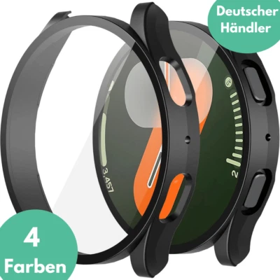 SMARTUP Hülle für Samsung Galaxy Watch 7 40mm / 44mm Schutzglas Panzerfolie Display Case