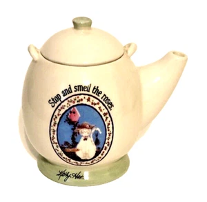 Kathy Hatch Collection Teapot Candle Stop and Smell the Roses Vintage 2003 - Picture 1 of 9