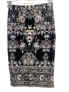 A. Byer Womens Black & Pink Knee Length Skirt Size Small - Picture 1 of 4