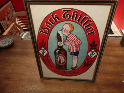 AFFICHE ANCIENNE BRASSERIE THILLIER - BIERES a FRUGES ( 62 ) - Photo 1/3