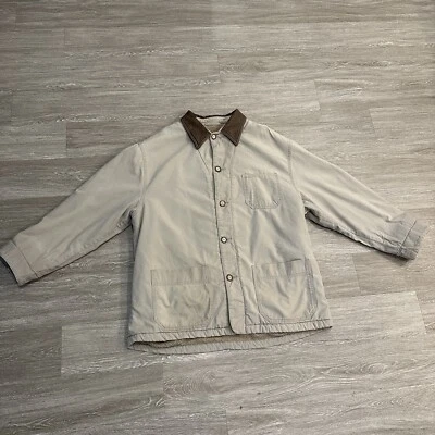 Vintage Structure Chore Jacket Mens XL Tan Sherpa Lined Canvas Barn Work Coat - Image 1 of 4