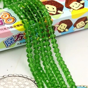 5 Strand 2X3mm Faceted Rondelle Crystal Glass Beads ~ Green Craft Jewelry Making - Picture 1 of 4