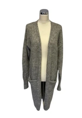 & Other Stories Cárdigan Largo Mujer Talla XS Gris Abierto Gran Tamaño Mezcla Mohair Foto 1 de 4