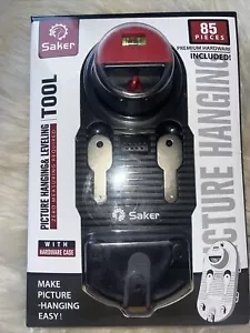 NEW SAKER PICTURE HANGING & LEVELING TOOL KIT 85 PIECES WITH HARDWARE CASE - Picture 1 of 1