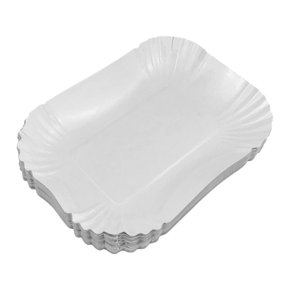 GASTRO-BEDARF-GUTHEIL Weiße Pappschüsseln 13x18x3cm Pappschalen Pommesschalen Currywurst