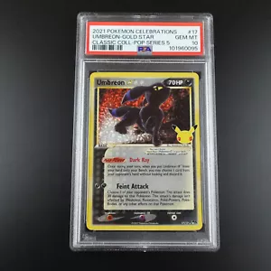 PSA 10 Umbreon Gold Star 17/17 Celebrations Holo Graded Pokemon Card - Picture 1 of 3