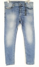DIESEL Men Jeans Tepphar 0842H W33/L32 Washed Out Denim Slim Carrot Light Blue