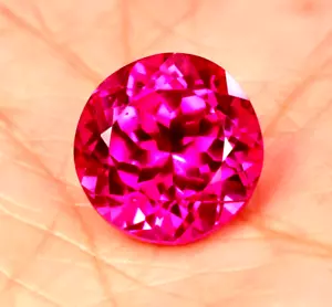22.75 Ct Natural Flawless Burmese Pink Ruby Round Cut Loose Certified Gemstone - Picture 1 of 6