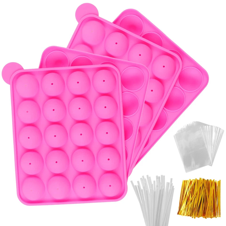 Kitchen Silicone Cake Pop Mold 40 Cavity Cake Pop Maker Set with 40 Lollip