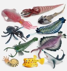 10pcs/set Opabinia Crab Squid Shark PVC Toy Sea Animal Figure Doll Kids Gift - Picture 1 of 1