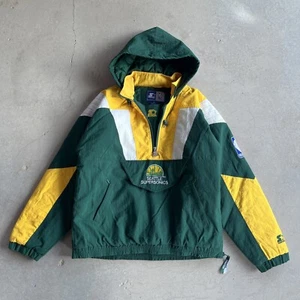 Rare VTG STARTER Seattle Supersonics Color Block 1/2 Zip Pullover Jacket 90s Med - Picture 1 of 23