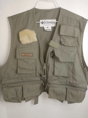 Columbia Sportswear Co Chaleco de Pesca con Mosca Verde Ejército Claro Unisex S/M Excelente Foto 1 de 4