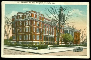 ST. VINCENTS DE PAUL HOSPITAL - NORFOLK, VA POSTCARD - Imagen 1 de 1