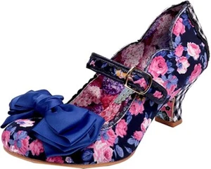 Irregular Choice Women's SUMMER BREEZE BLUE Mid Heel Shoes - Picture 1 of 1