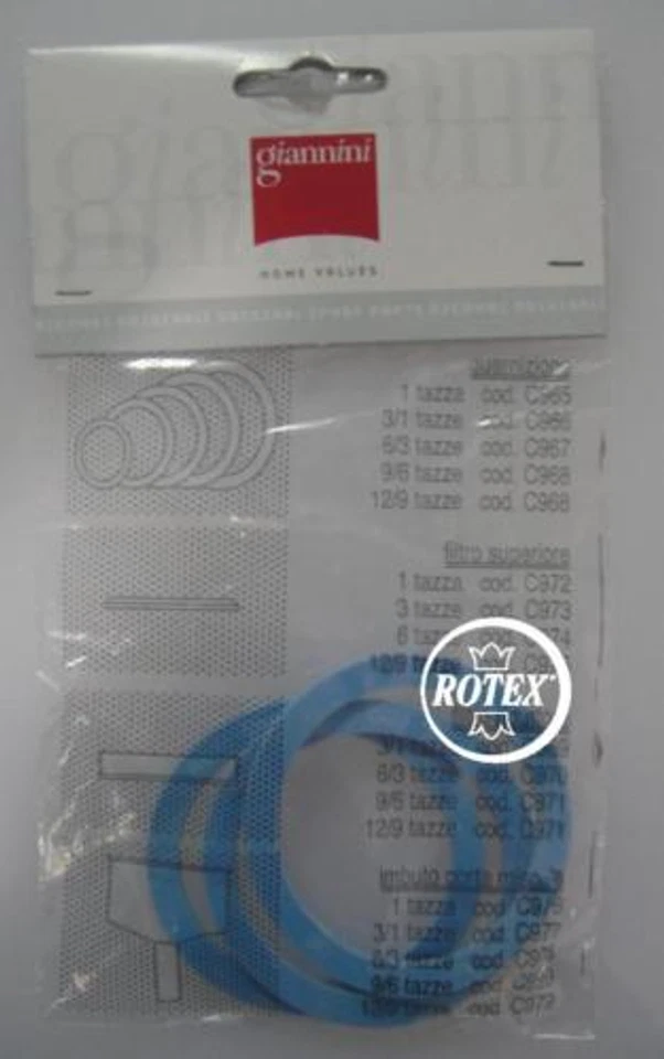 Guarnizioni originali 3 ricambi Giannini caffettiera giannina 3 tazze C966 Rotex - Immagine 1 di 1
