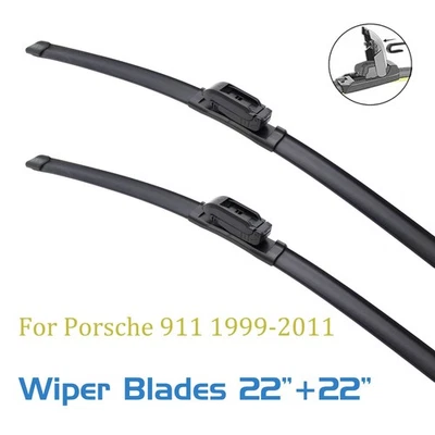 2 piezas limpiaparabrisas delantero para Porsche 911 1999-2011 22" gancho en J Foto 1 de 4