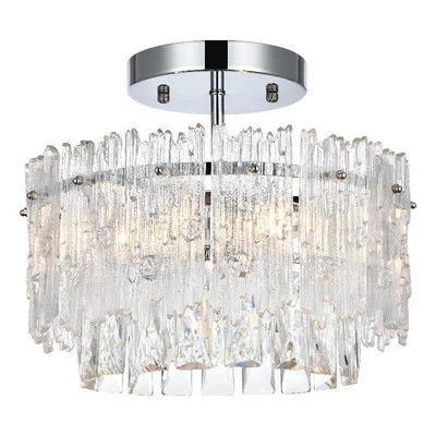 Elegant Lighting Emilia 12 Inch Flush Mount In Chrome - Image 1 of 4
