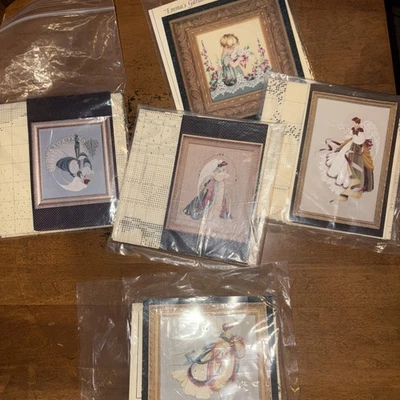 Lot Of 5 Lavender & Lace Cross Stitch Patterns Angels By Marilyn Leavitt-Imblum - Image 1 of 4