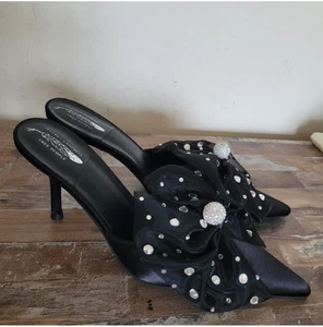 Free People Jeffrey Campbell NEU Strass Schleife Pfennigabsätze schwarz Shows Größe 9 - Bild 1 von 8
