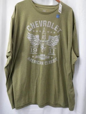 Camiseta Chevrolet Para Hombre Verde Oliva General Motors Chevy Clásico Americano Talla 4XB Foto 1 de 4