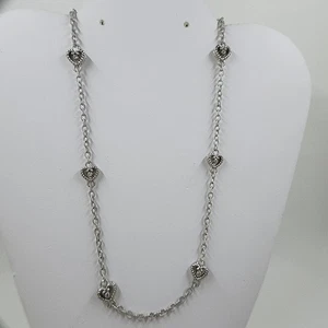 Gebrauchte Judith Ripka Zirkonia Herz Station Sterlingsilber Halskette - Bild 1 von 7