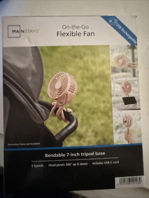 Ventilador dobrável Mainstays multi-alimentado on-the-go, bateria ou carregamento USB. - Imagem 1 de 2
