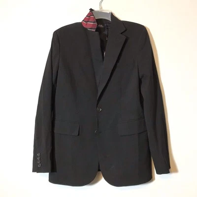 Nuevo con etiquetas Blazer Polo Ralph Lauren Texturizado Lana Cuello Rayas Moderno Negro 6 Foto 1 de 4